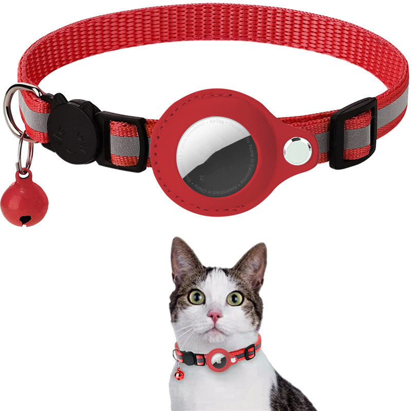Reflektierendes Halsband mit wasserdichter AirTag-Halterung für Hunde und Katzen