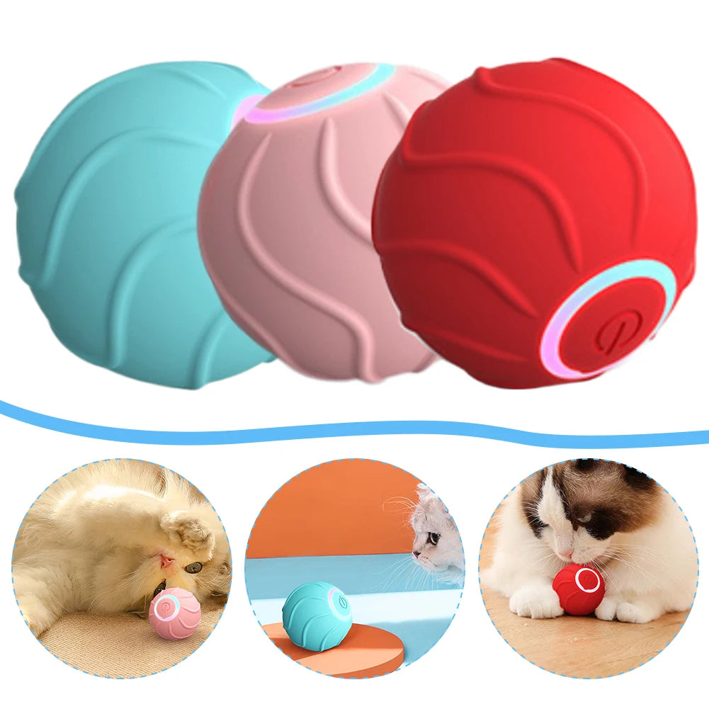 Interaktiver, selbstbewegender Katzenball – USB wiederaufladbar – Automatisch springendes & rollendes Katzenspielzeug für aktive Katzen und Kätzchen