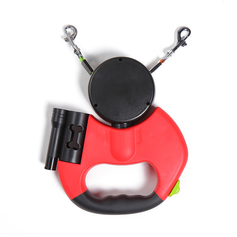 Ausziehbare 2-in-1 Hundeleine mit Licht – 360°-Drehgelenk, kein Verheddern